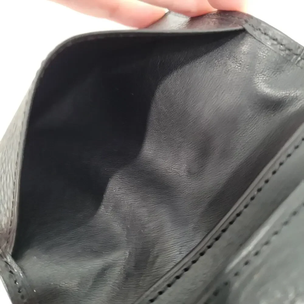 Cocomeister Designer Card Wallet Black Bifold Leather Folding Small Mini Quality